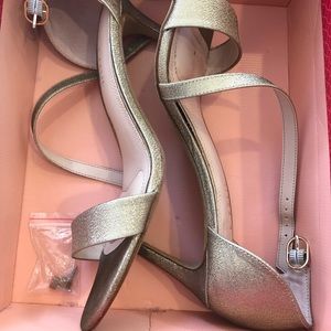 Gorgeous champagne shimmer Kelly and Katie shoes